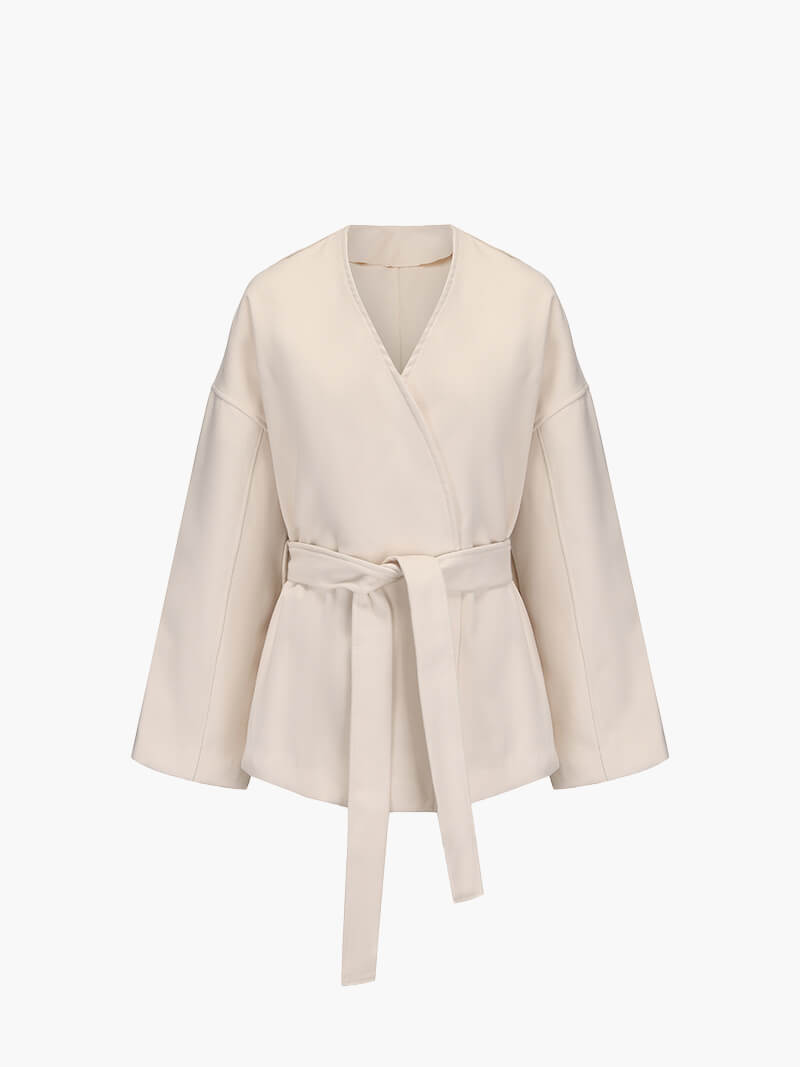 Krohn-e | Kimono Jacke Eleganter Cardigan mit Bindegürtel