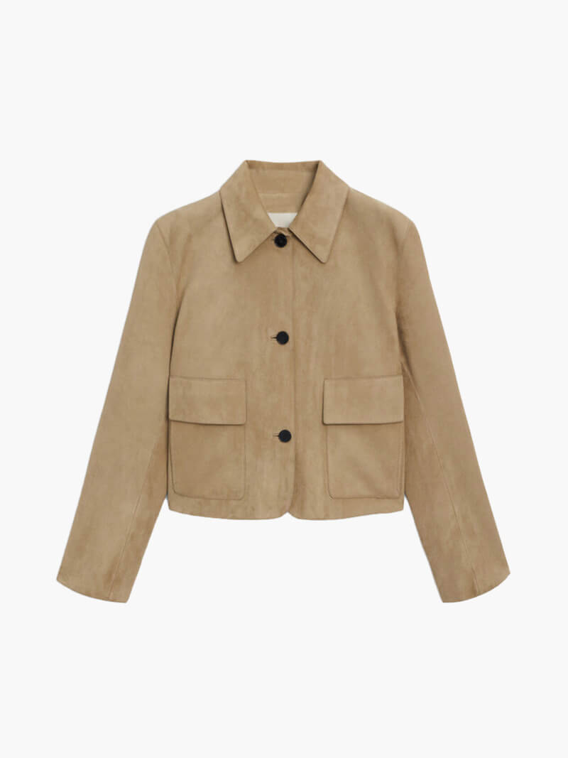Krohn-e | Wildlederjacke Klassische Kurzjacke mit Taschen