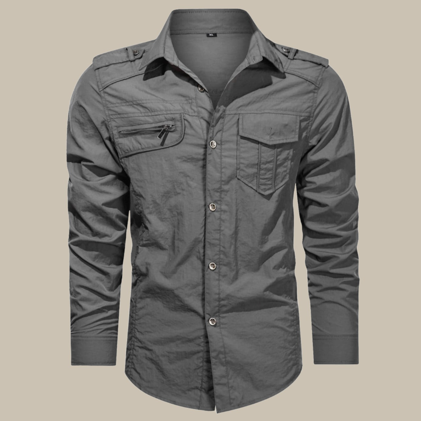 Hochwertiges Herren-Cargohemd aus Softshell – robust und strapazierfähig