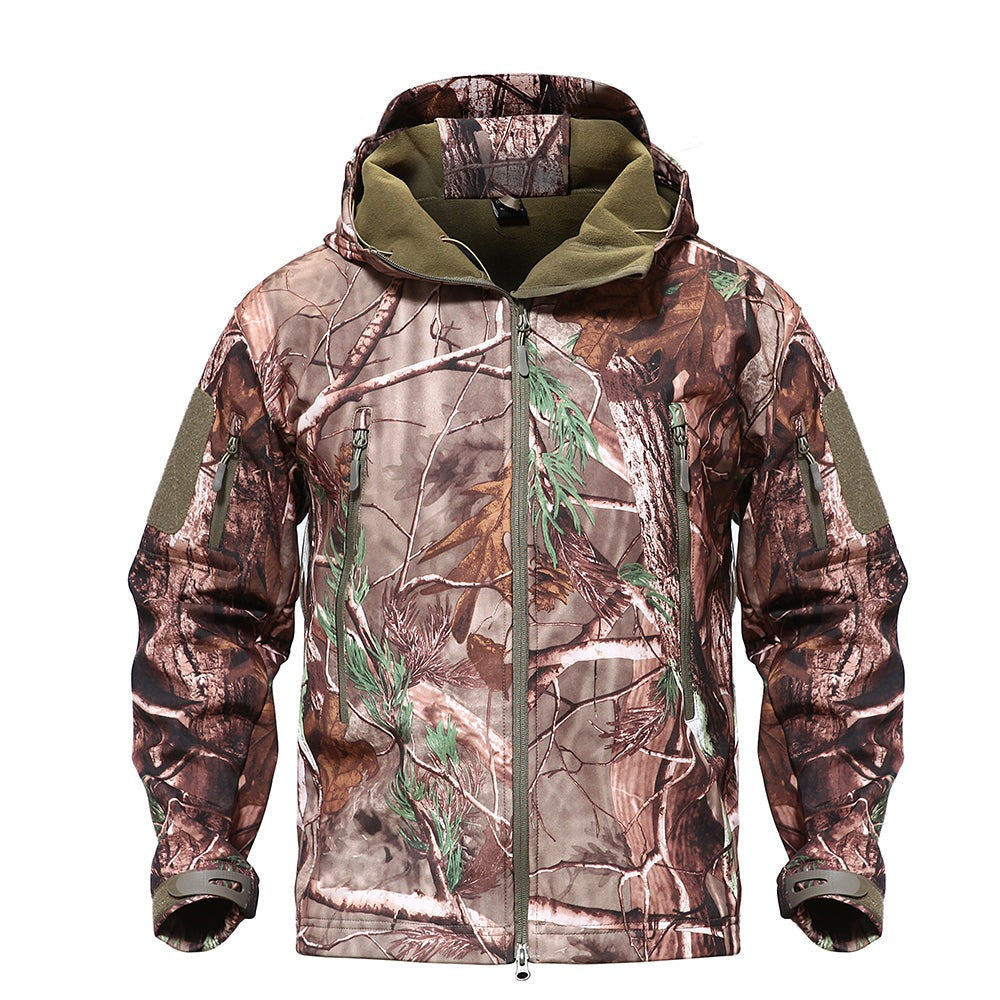 Herren Softshelljacke mit Reißverschlusstaschen, taktisch