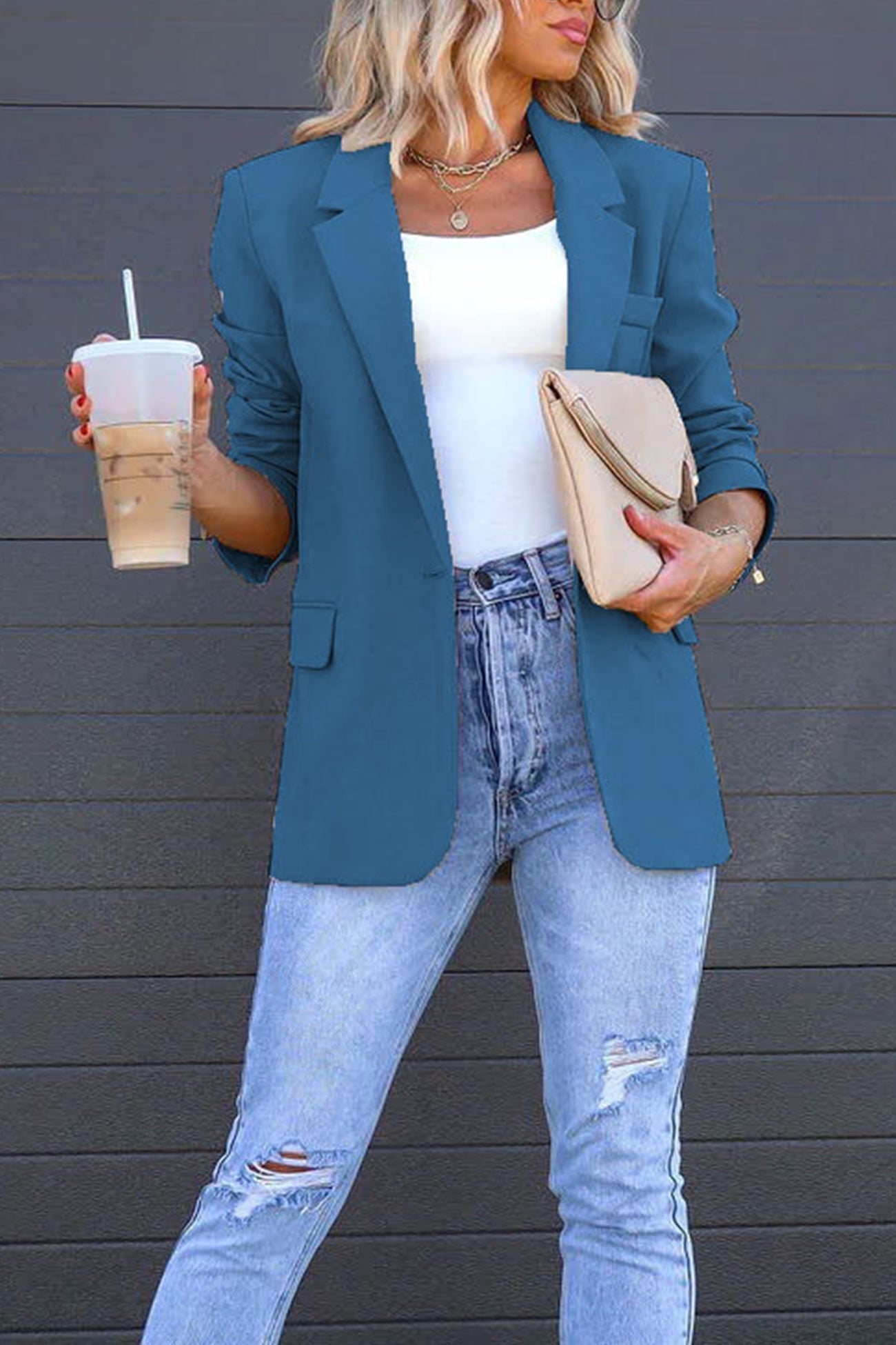 Krohn-e | Mittellanger Blazer mit Revers