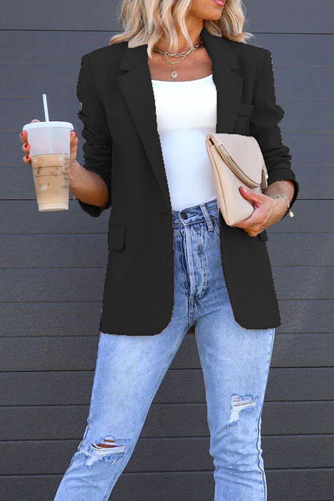 Krohn-e | Mittellanger Blazer mit Revers