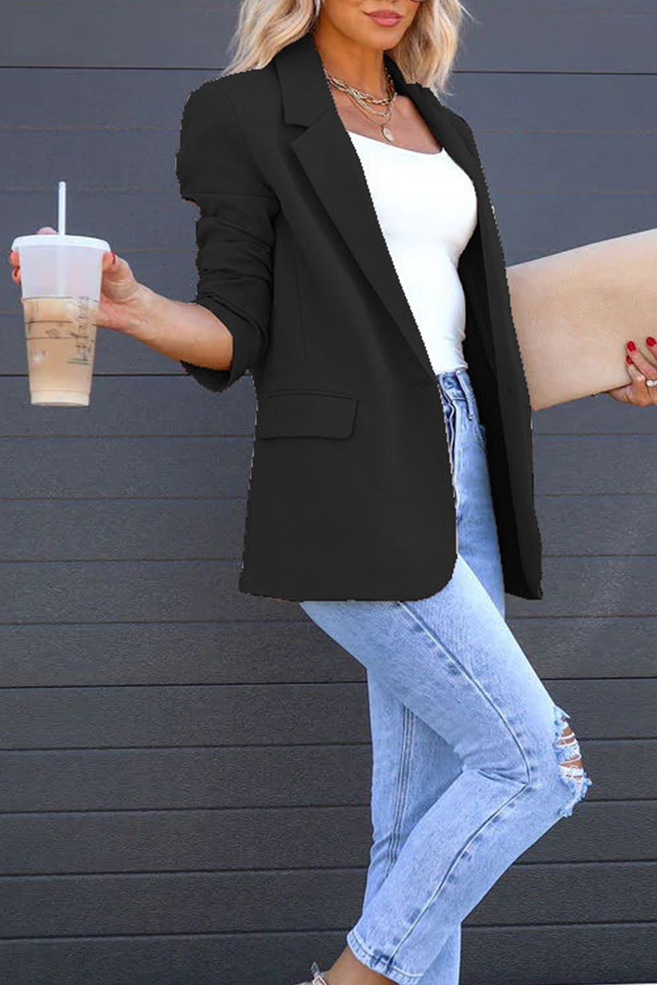 Krohn-e | Mittellanger Blazer mit Revers