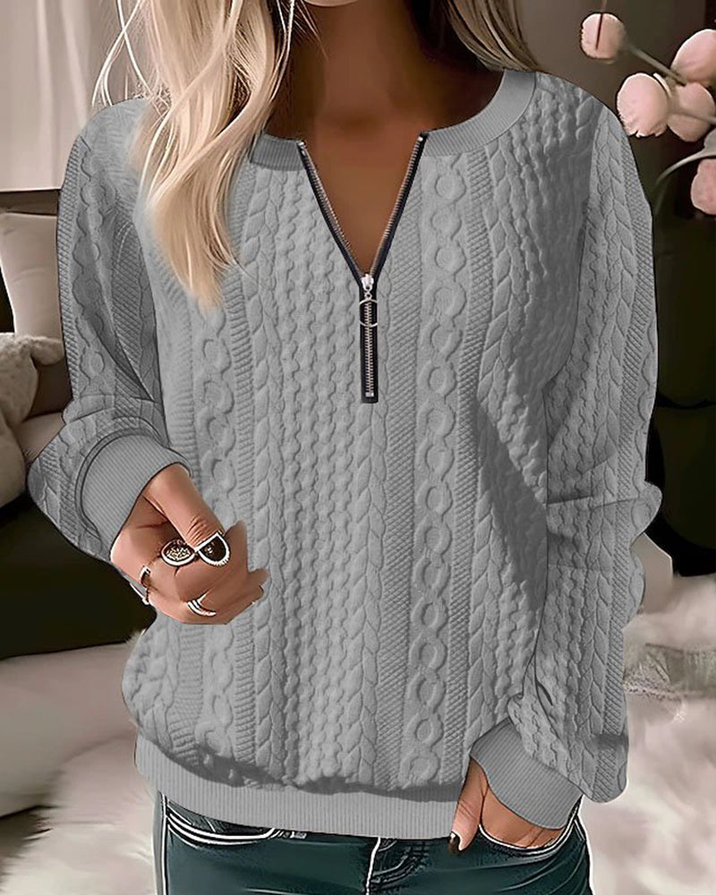 Krohn-e | Lässiger Strick Halbzip Pullover