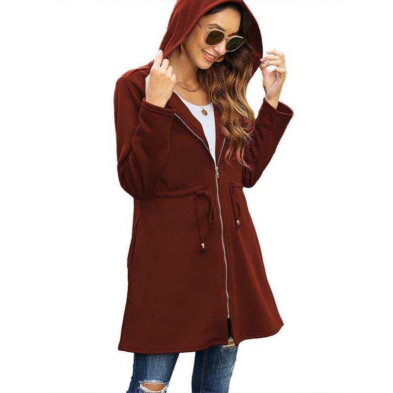 Damen Kapuzenjacke Cardigan von Fudus in Uni