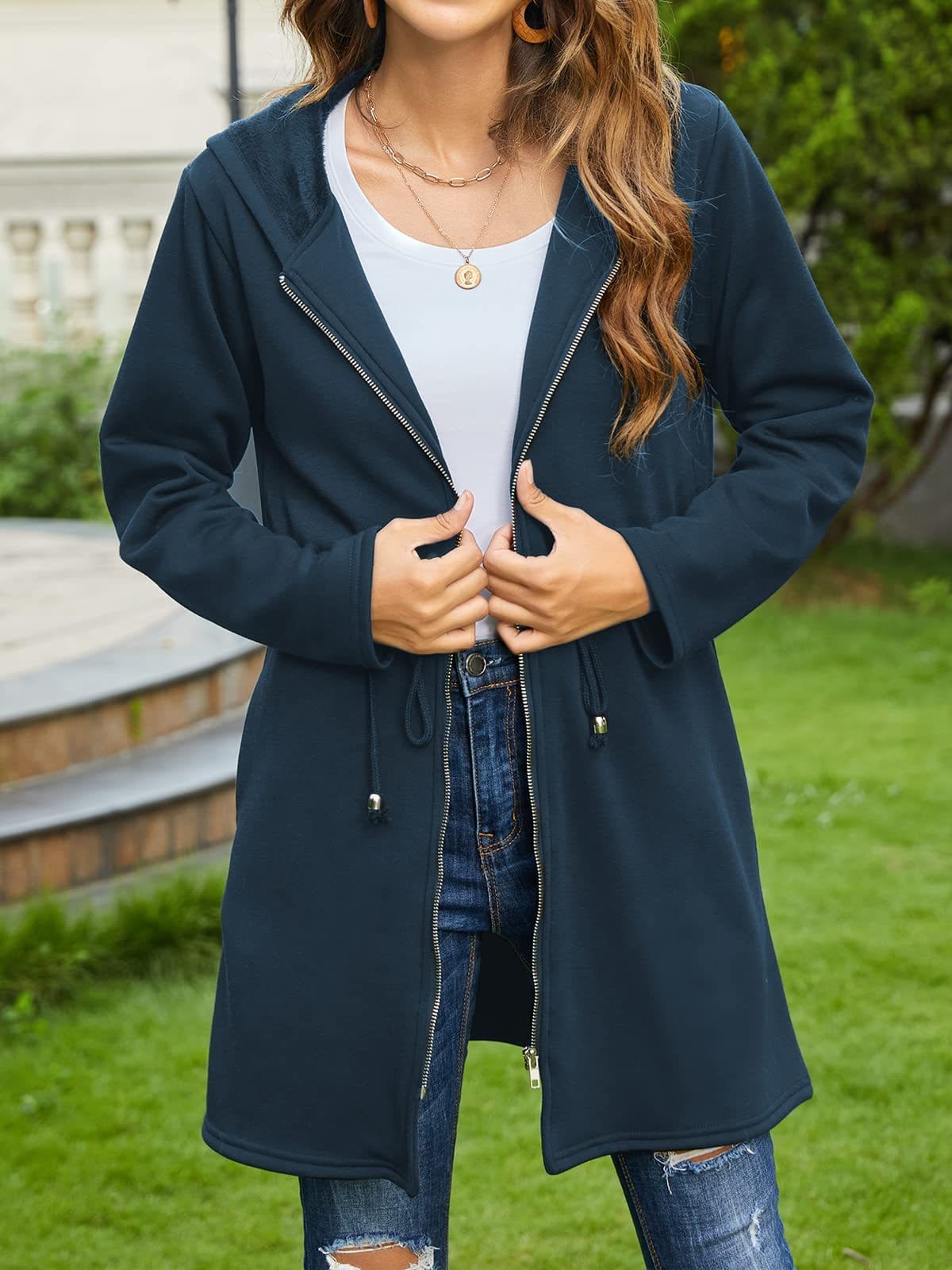 Damen Kapuzenjacke Cardigan von Fudus in Uni