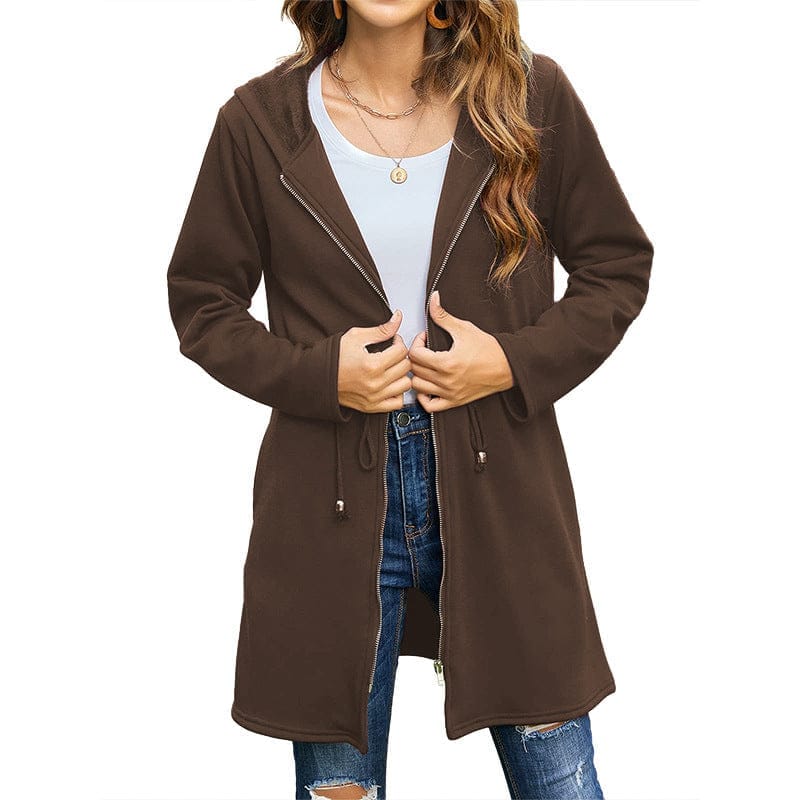 Damen Kapuzenjacke Cardigan von Fudus in Uni