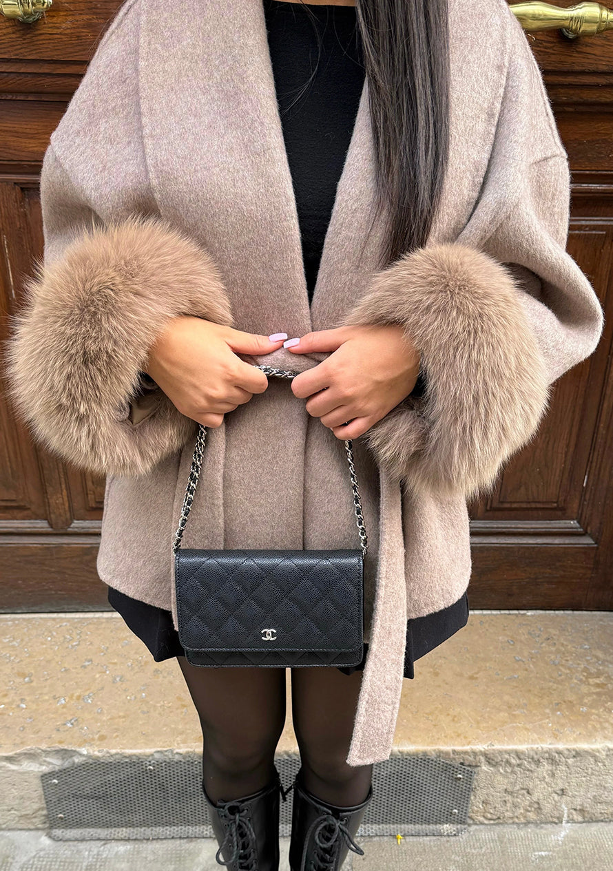 Beige-Braun Sophia Luxusmantel