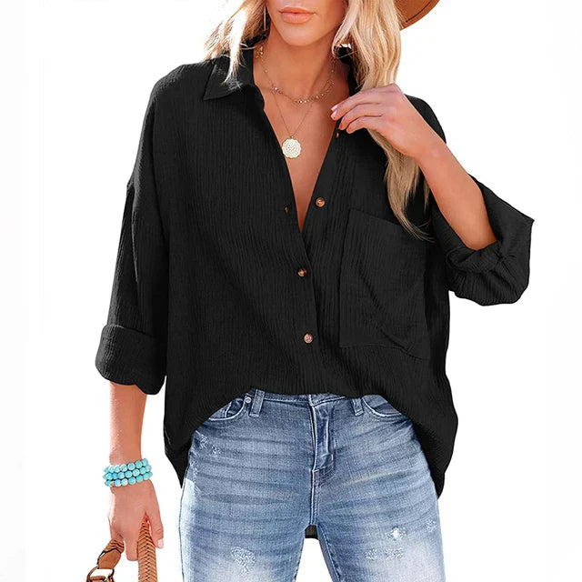 Oversize-Hemd in Grau mit farbigen Details