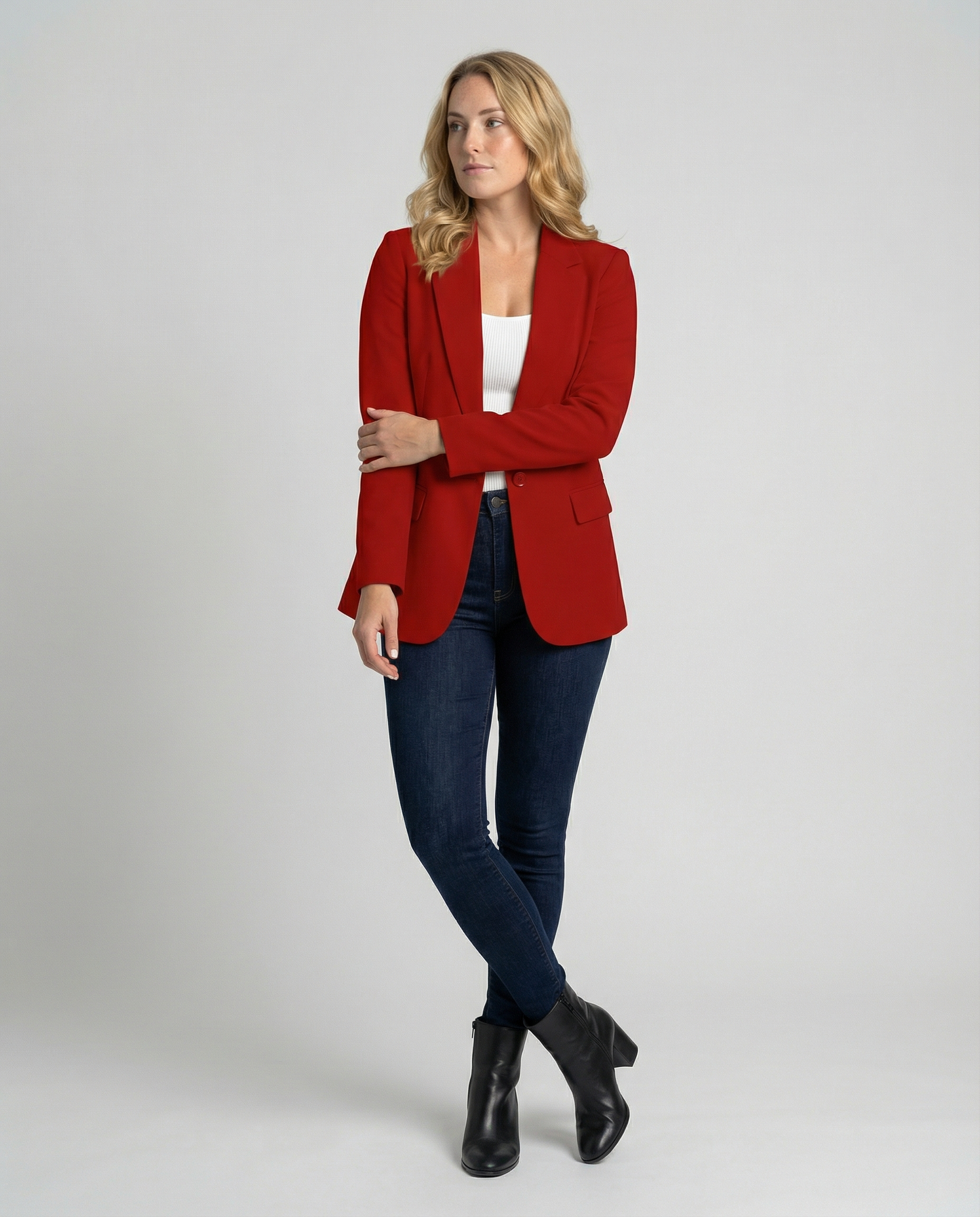 Elena | Damen Blazer Elegant Einknöpfer Langarm Damenjacke