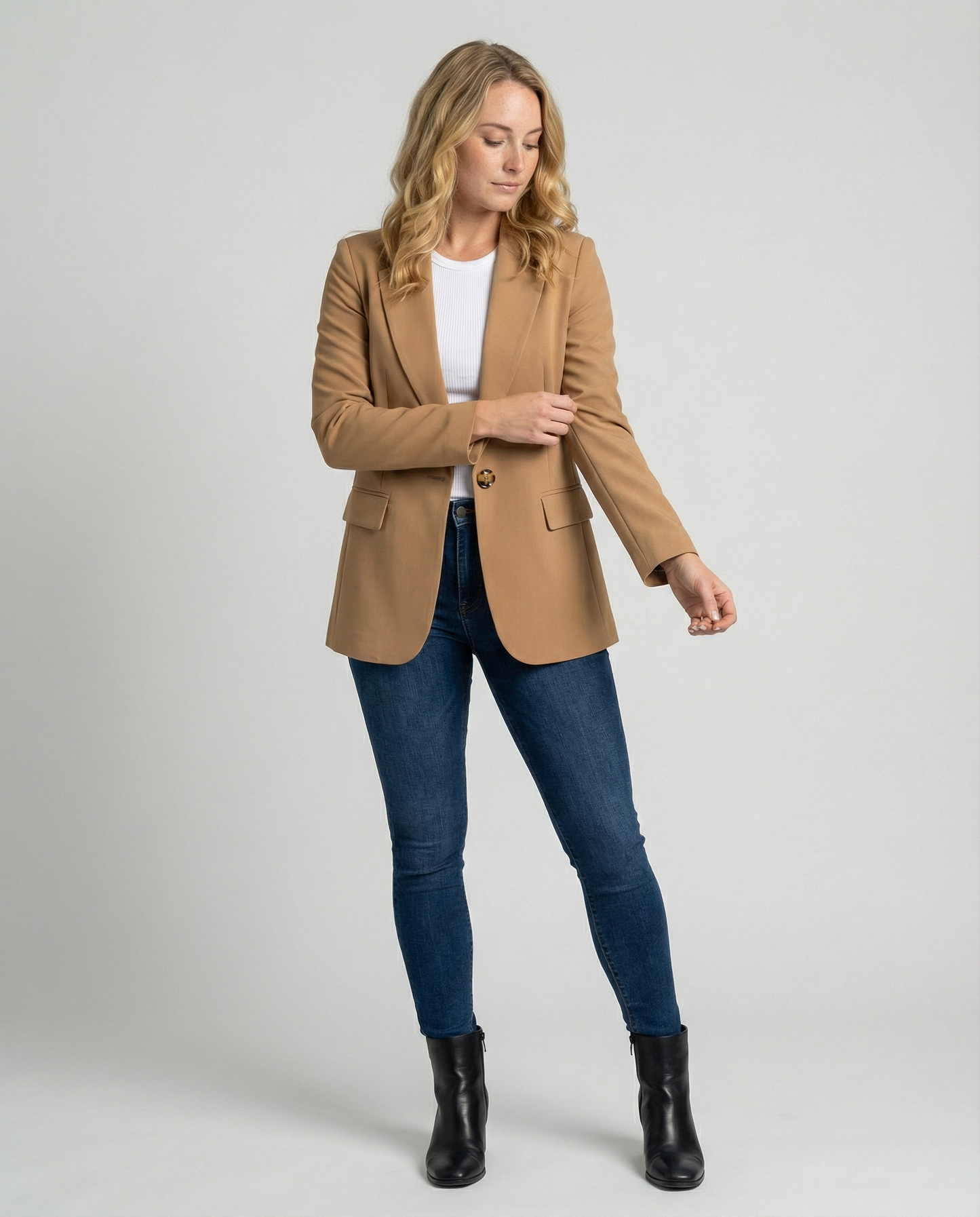 Elena | Damen Blazer Elegant Einknöpfer Langarm Damenjacke