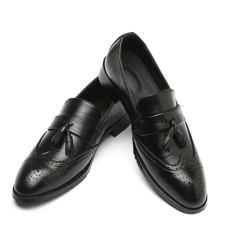 Klassische Herren Brogues mit Quasten - Orthopädisch - Schwarz