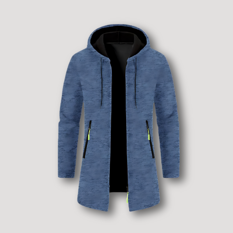 Gestrickte Kalina-Jacke mit durchgehendem Reißverschluss und marmorierter Textur