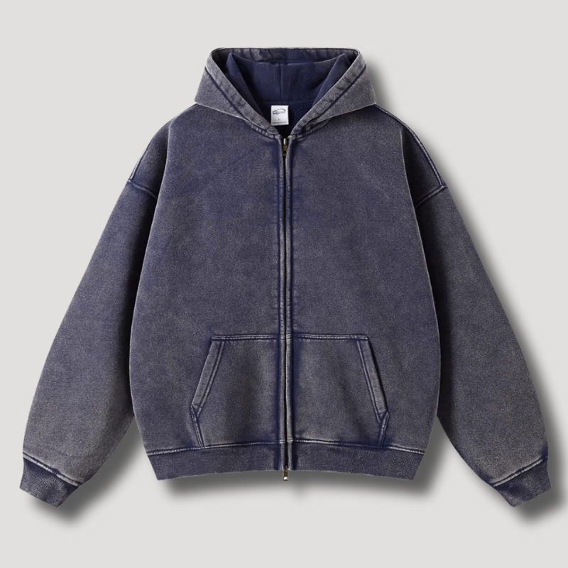 Liam: Oversized Kapuzenjacke in Vintage-Optik