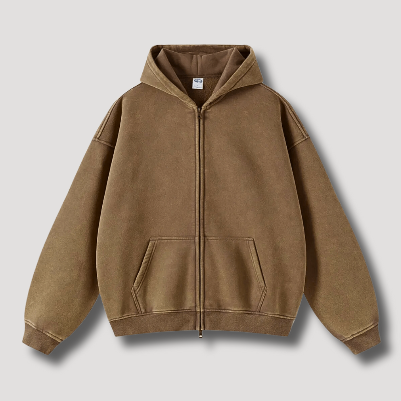 Liam: Oversized Kapuzenjacke in Vintage-Optik
