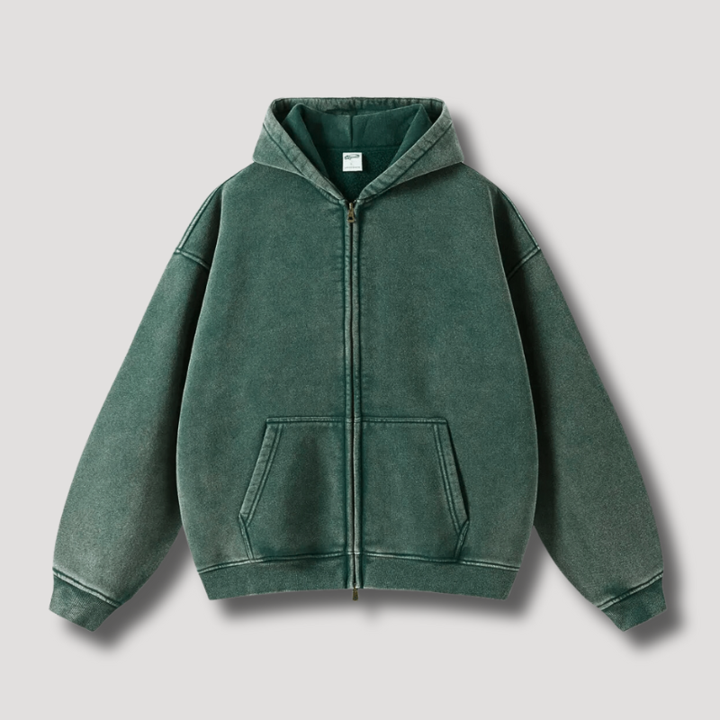 Liam: Oversized Kapuzenjacke in Vintage-Optik