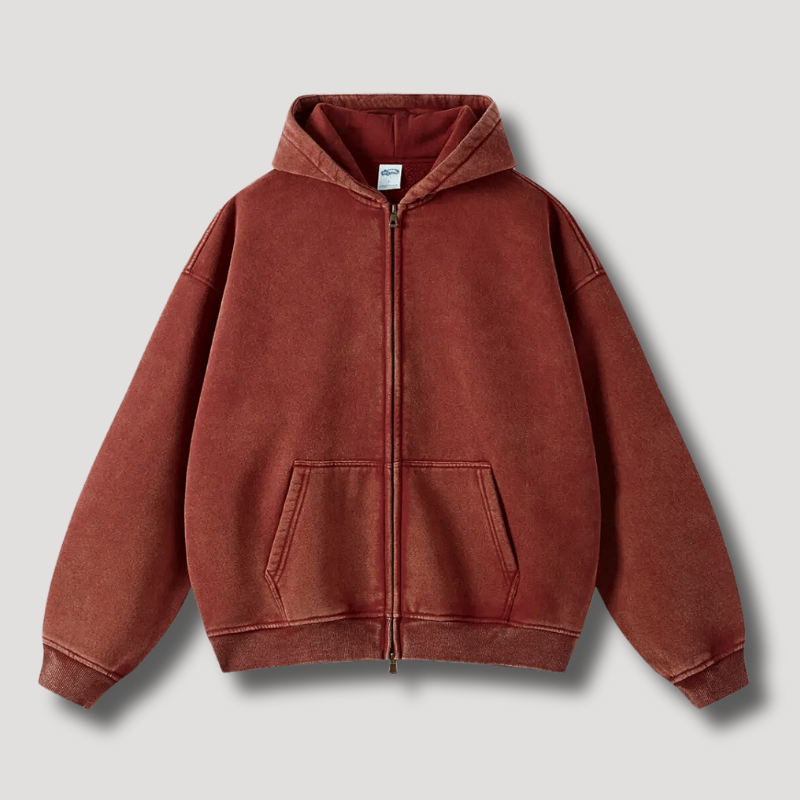 Liam: Oversized Kapuzenjacke in Vintage-Optik
