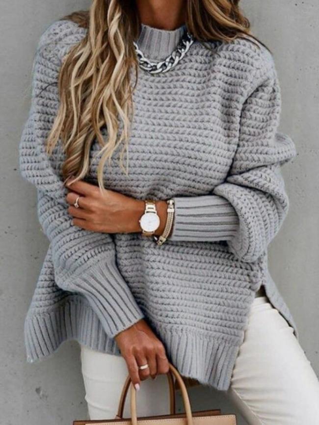 Krohn-e | Strickpullover mit Lockerer Passform Acryl Warm und Modern
