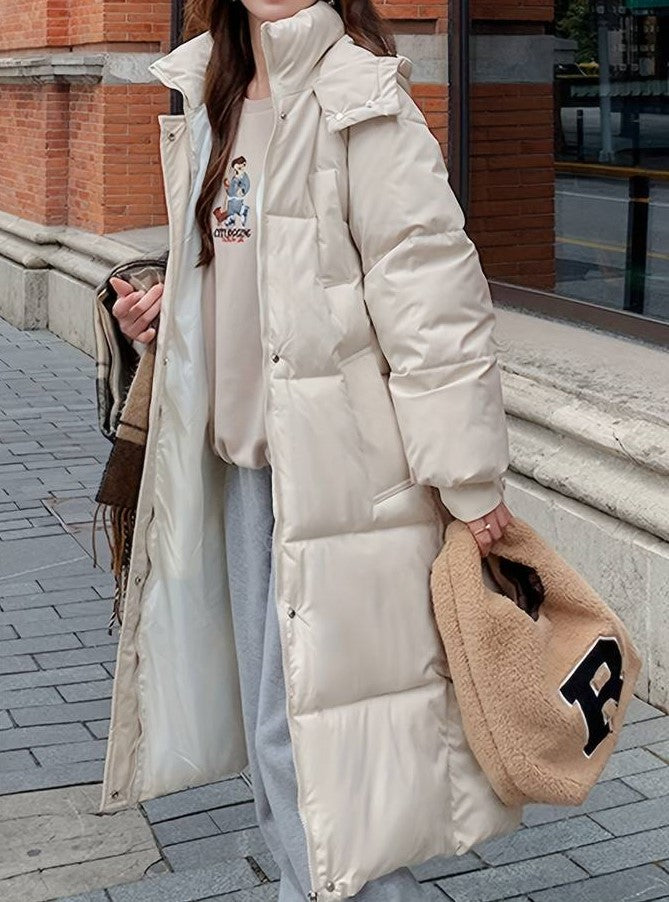 Krohn-e | Lange Pufferjacke - Wasserabweisend - Gestepptes Design - Kapuze - Warm und Bequem