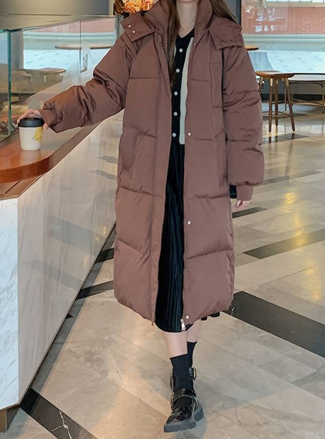 Krohn-e | Lange Pufferjacke - Wasserabweisend - Gestepptes Design - Kapuze - Warm und Bequem