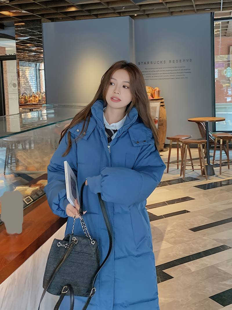 Krohn-e | Lange Pufferjacke - Wasserabweisend - Gestepptes Design - Kapuze - Warm und Bequem