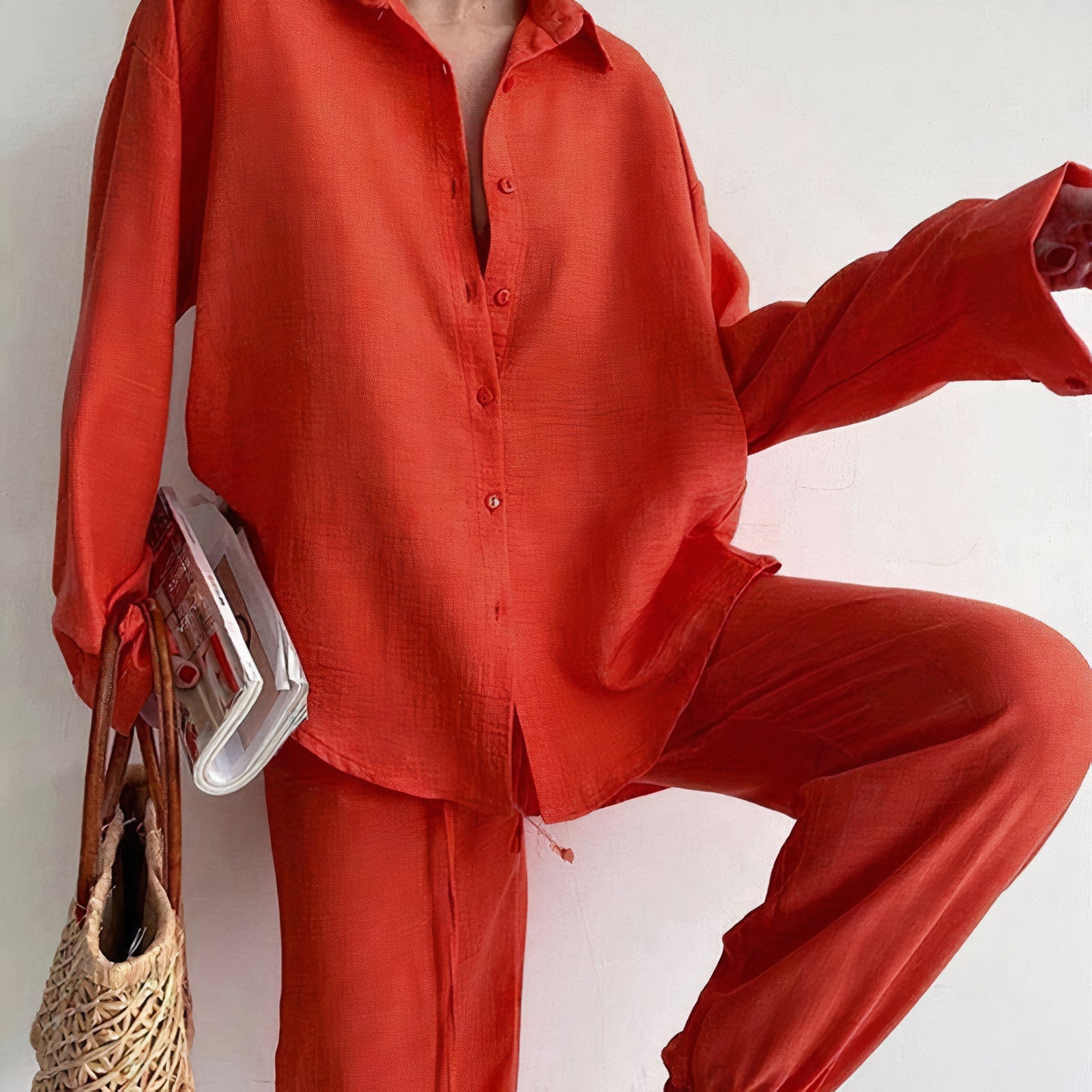 Tayla Linen Shirt and Trousers Set