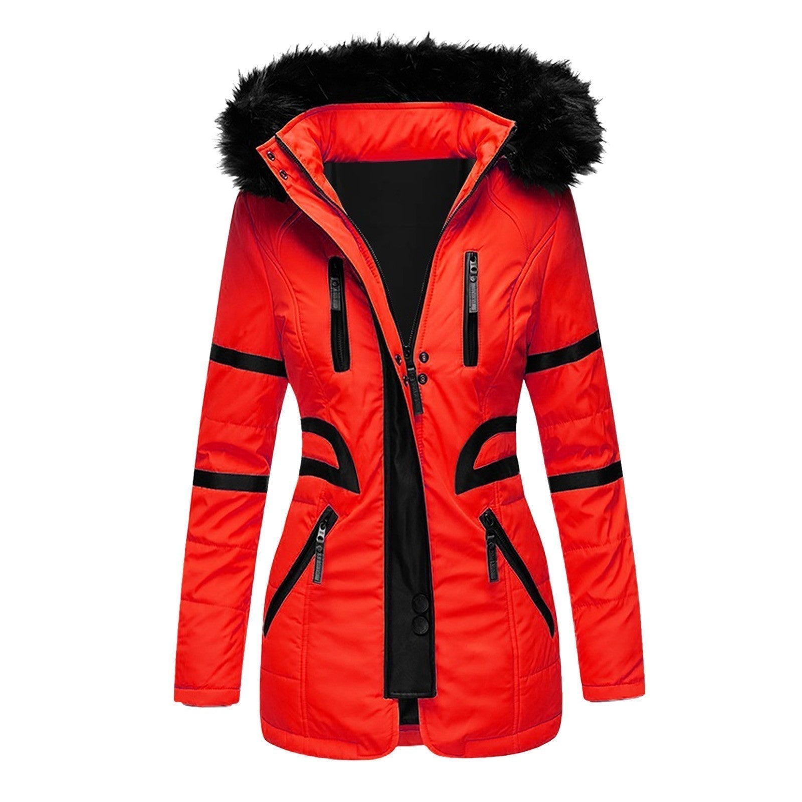 Krohn-e | Damen-Wintermantel mit Kapuze und Wolle