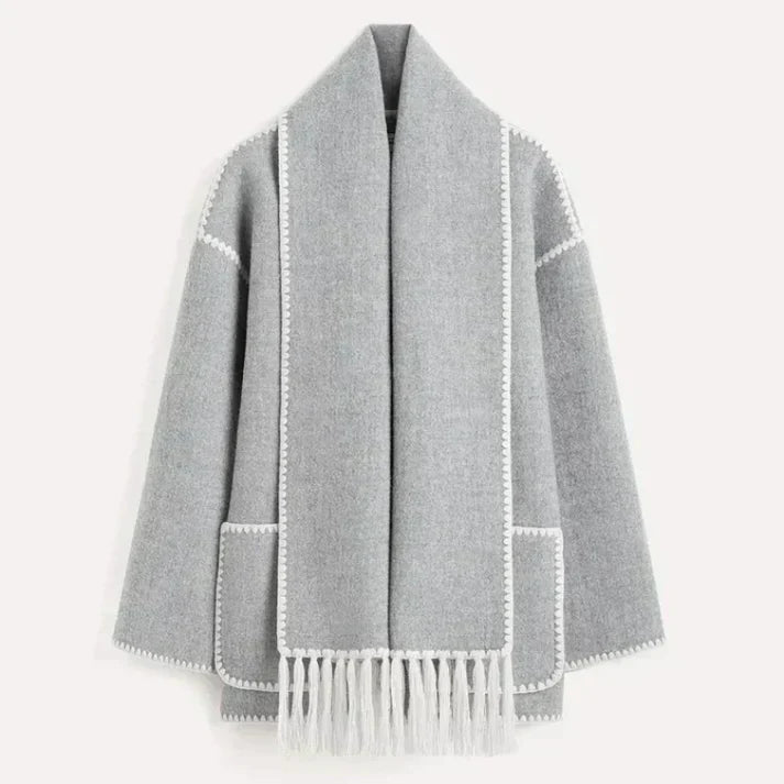 Krohn-e | Schal Jacke Aus Wollmischgewebe