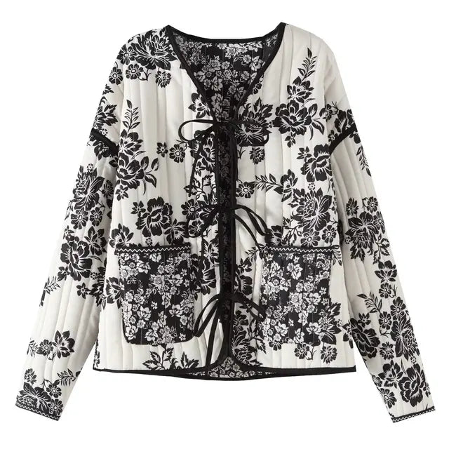Krohn-e | Vintage-Patchwork-Blumenjacke für Frauen