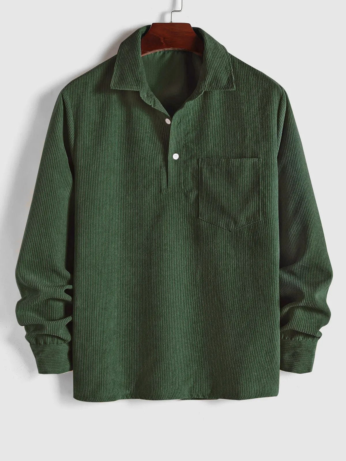 Langarm-Cordhemd für Herren, Casual-Shirt