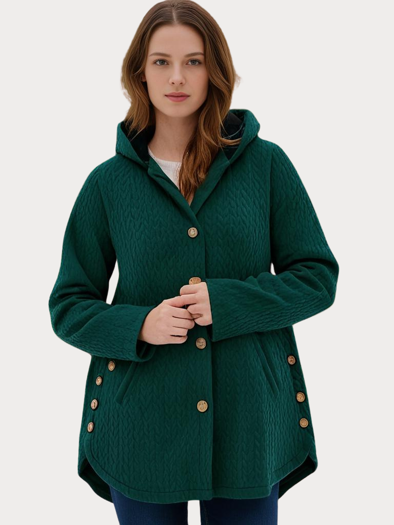 Krohn-e | Damen - Wintermantel – Eleganter Gefütterter Mantel mit Kapuze