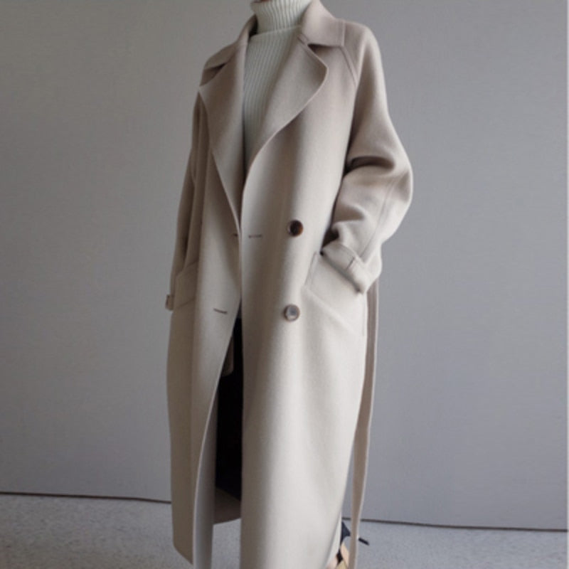 Krohn-e | Damen Longline Mantel Eleganter Stil für Kalte Wetterjahreszeiten