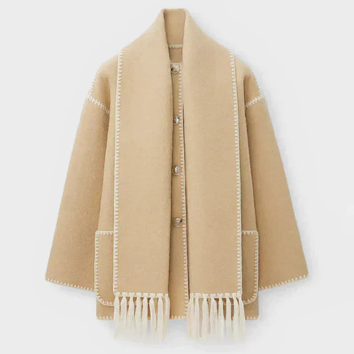 Krohn-e | Schal Jacke Aus Wollmischgewebe