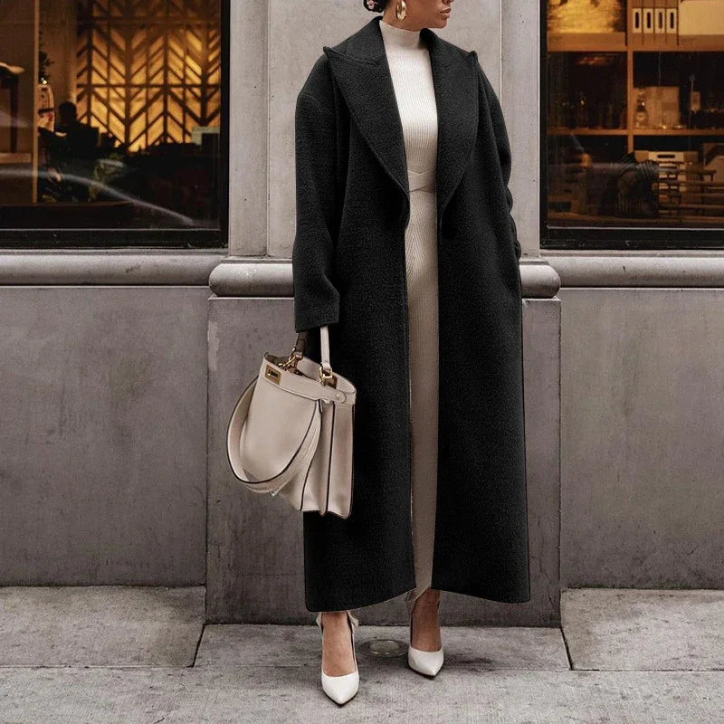 Krohn-e | jacket - luxuriöser langer Wickelmantel für Damen