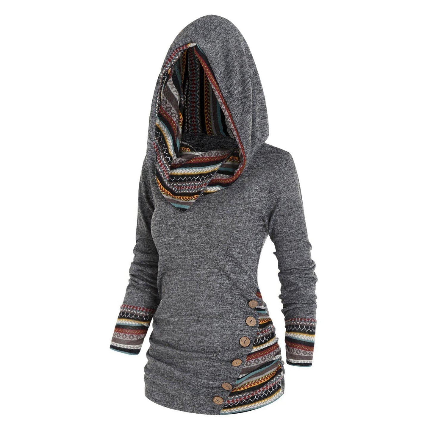 Saymera: Lockerer Kapuzenpullover im Tribal-Stil