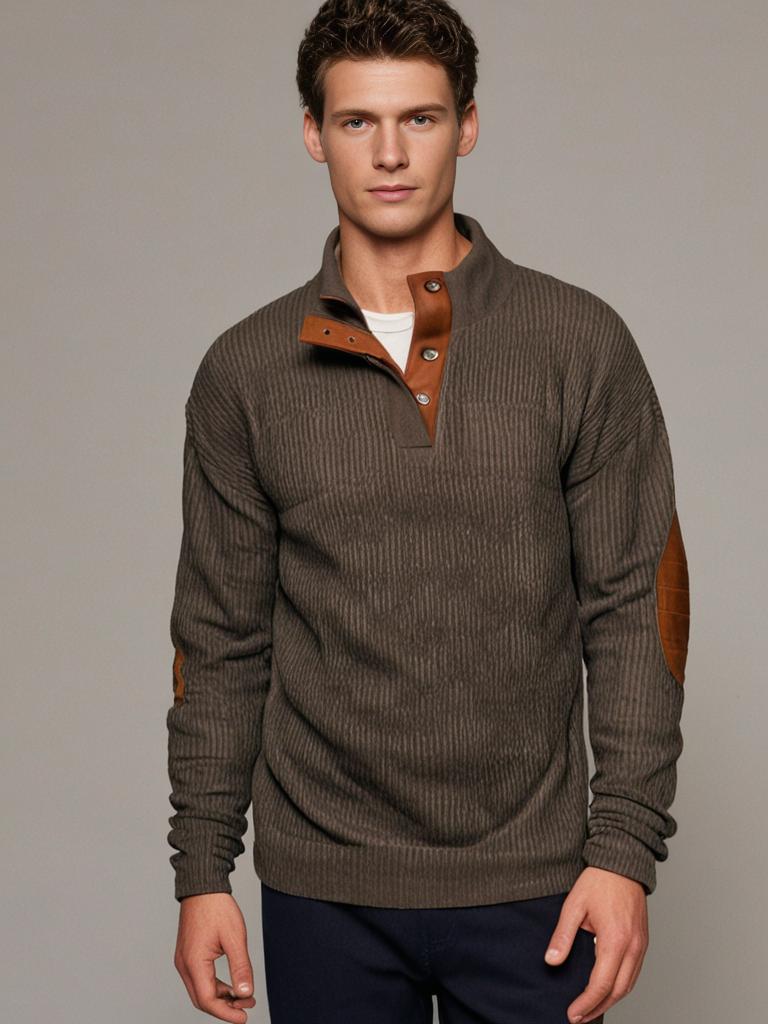 Klassischer Herrenpullover mit Rippenmuster