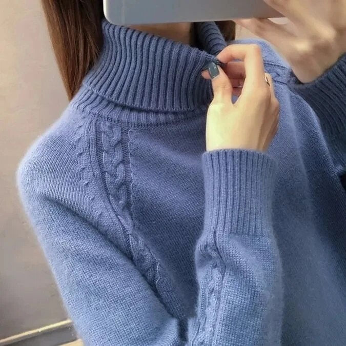 Krohn-e | Klassischer Rollkragenpullover Wollmischung Warm und Stilvoll