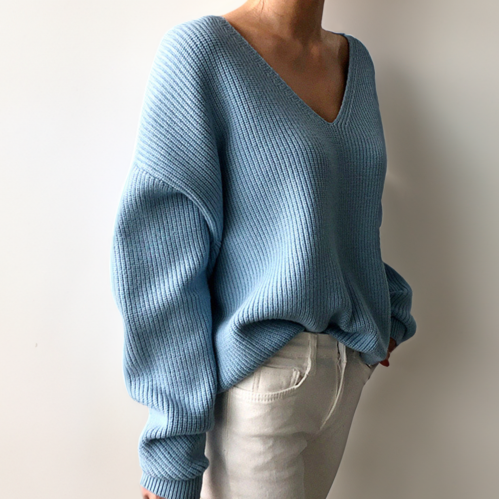 Krohn-e | Bequemer Pullover mit V-Ausschnitt
