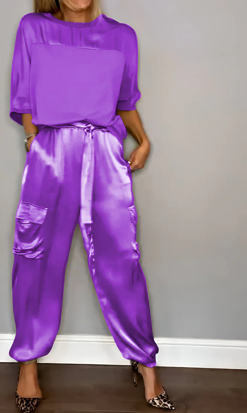 Top en broek met halve mouwen, tweedelig pak