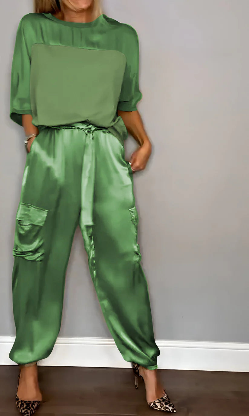 Top en broek met halve mouwen, tweedelig pak