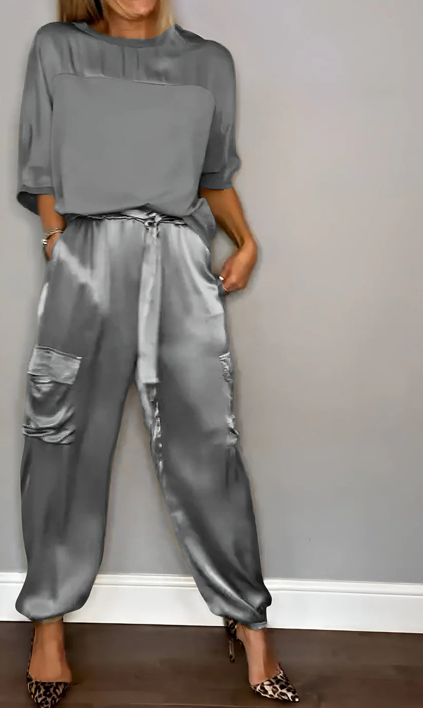 Top en broek met halve mouwen, tweedelig pak