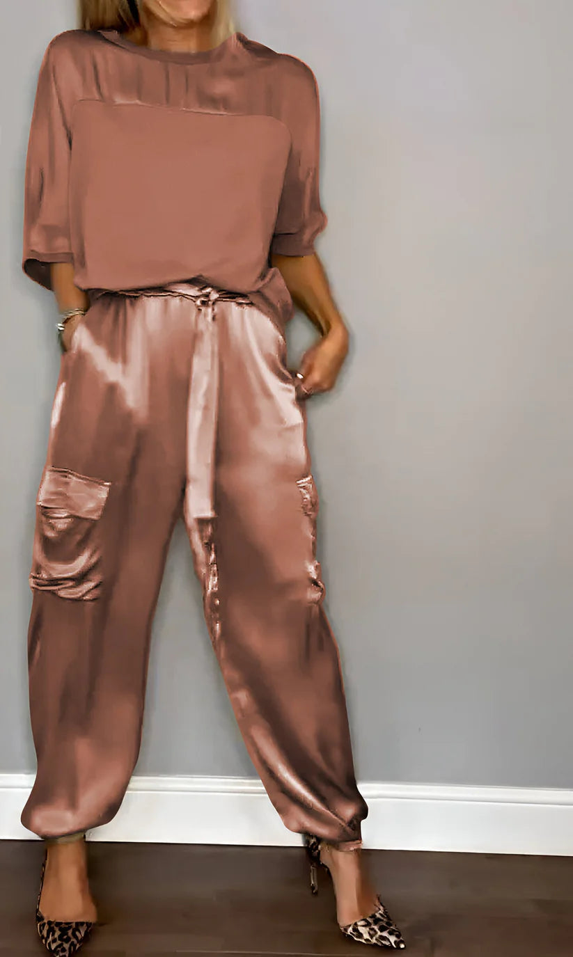 Top en broek met halve mouwen, tweedelig pak