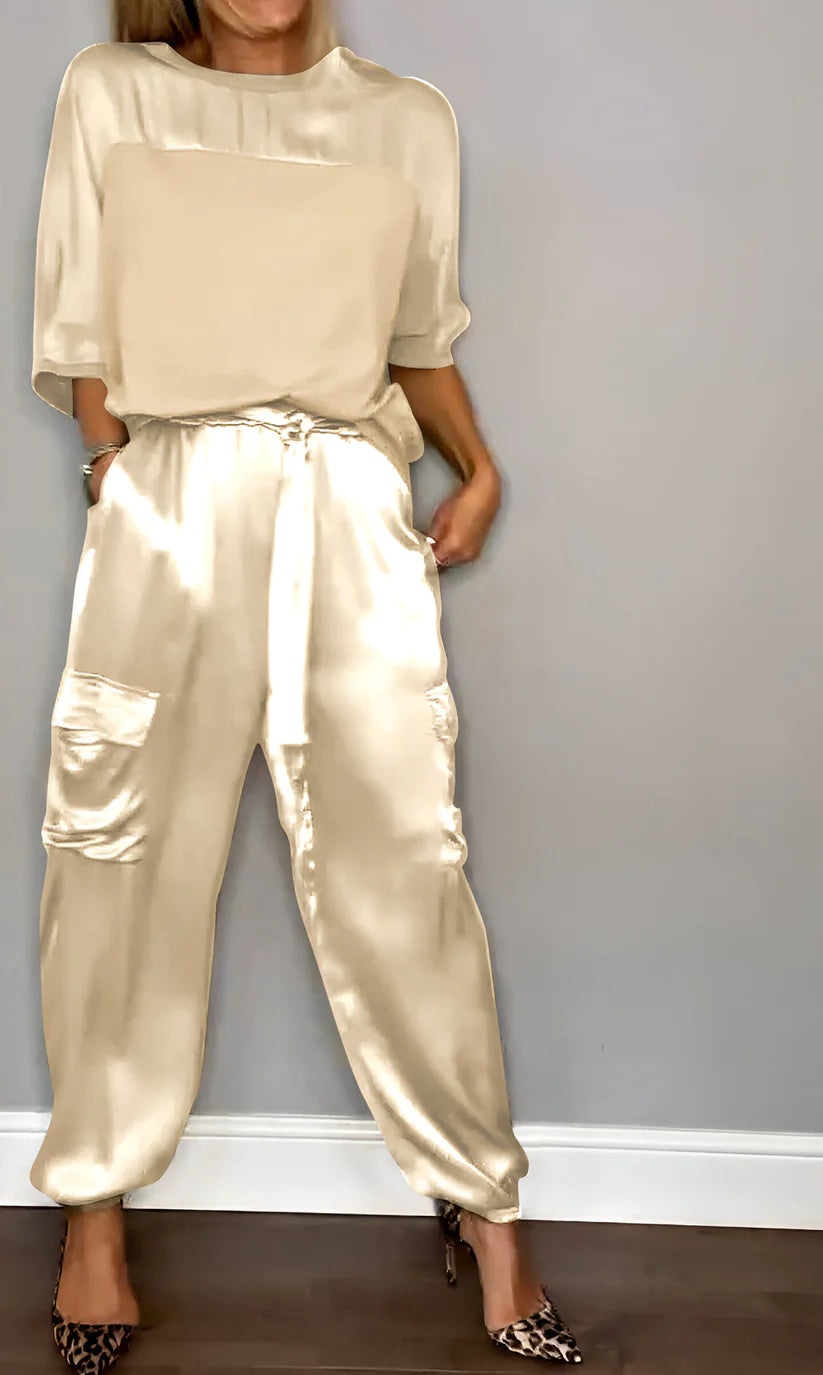 Top en broek met halve mouwen, tweedelig pak
