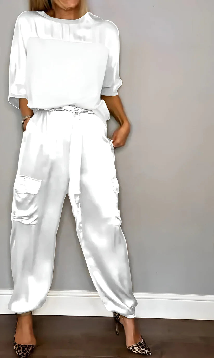 Top en broek met halve mouwen, tweedelig pak