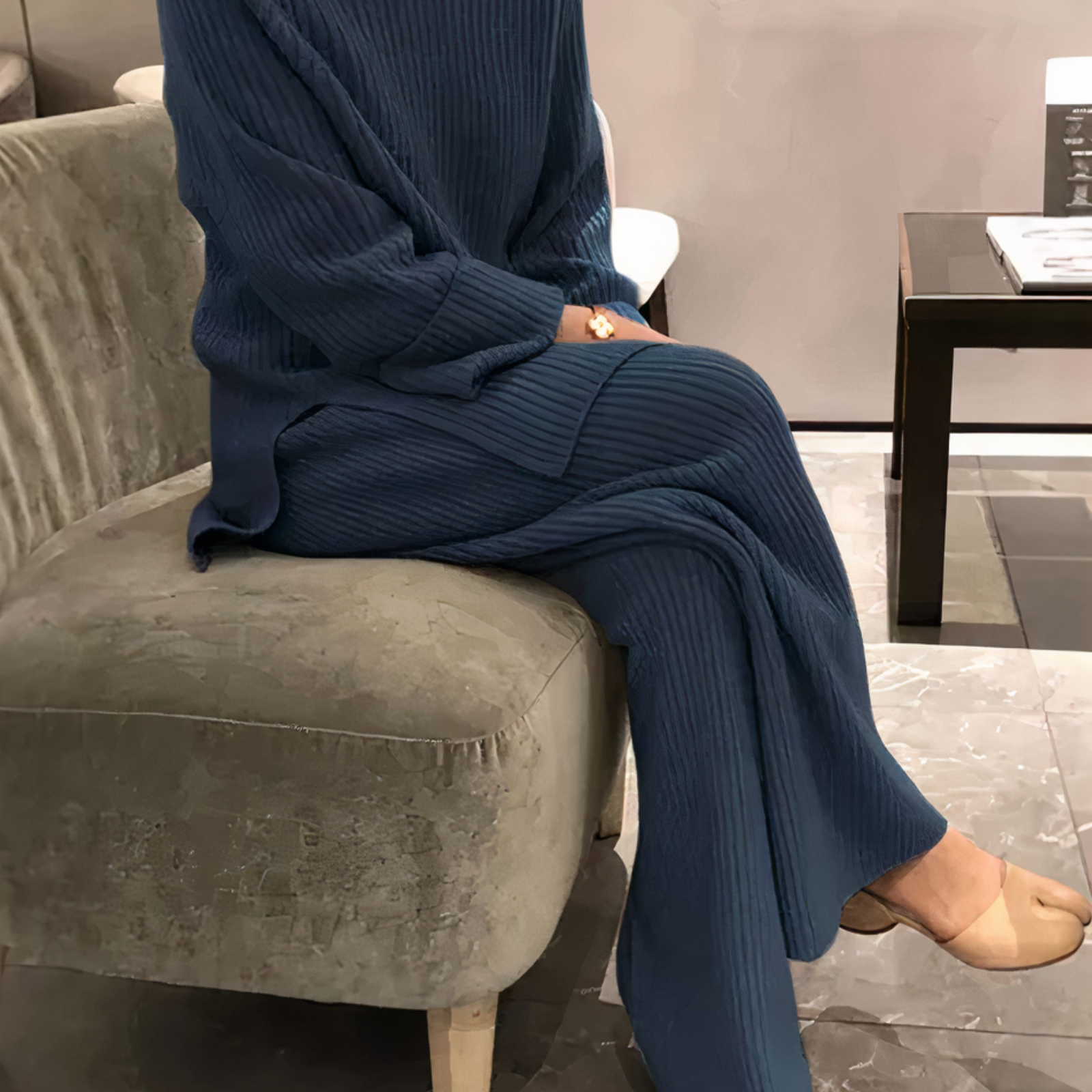 Relaxed Knit Sweater and Pants Set - Samantha