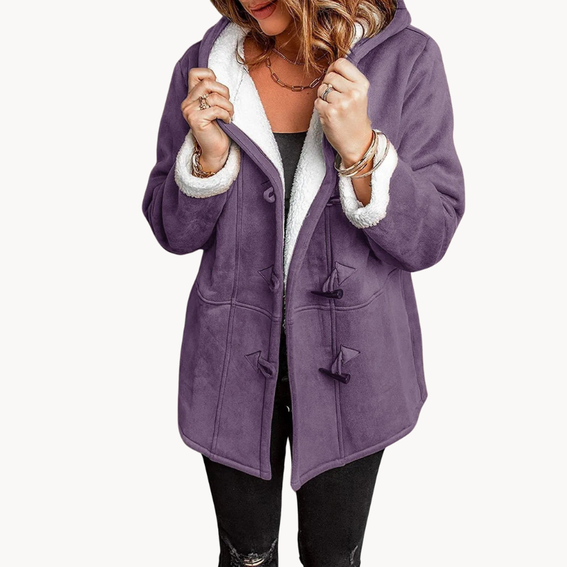 Krohn-e | Warme & Kuschelige Fleece-Damenjacke mit Kapuze