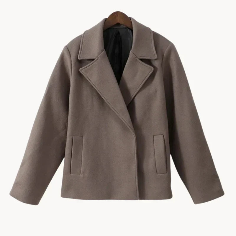 Krohn-e | Eleganter Damenmantel mit Revers-Oberbekleidung