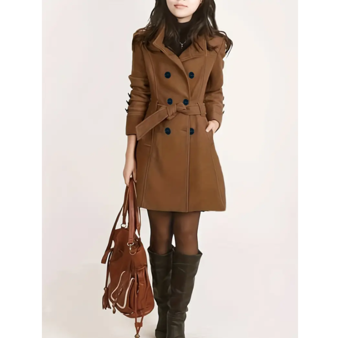 Krohn-e | Damen Stilvoll Trenchcoat Taillengürtel