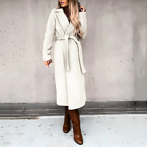 Krohn-e | langer Wickelmantel - stilvolle Winteroberbekleidung für Damen