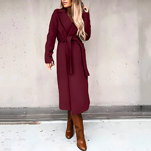 Krohn-e | langer Wickelmantel - stilvolle Winteroberbekleidung für Damen